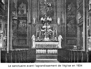 Sanctuaire de l'église Saint-Thomas à diverses époques